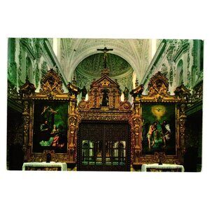 Vintage Postcard La Cartuja Choir Granada Spain Religious Artwork Architecture